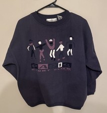 Vintage Paris Sport Club Sweatshirt Adult M Purple Crewneck