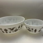 Vintage, (2) PYREX 401, 403, Early American Eagle Design- 1 1/2 Pt. + 2  1/2 qt.