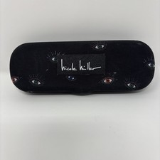 Nicole Miller Eyeglasses Case Black Outside Variety Eyes Pink Inside Hard Clam