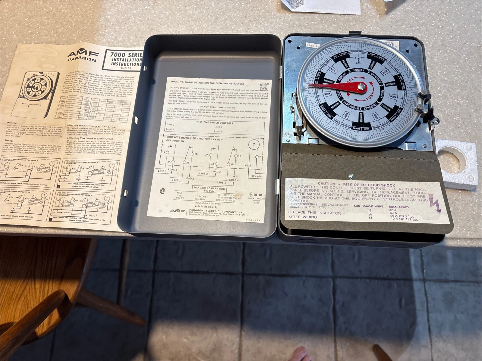 AMF Paragon electrical timer Model 7008-00 NOS No Box