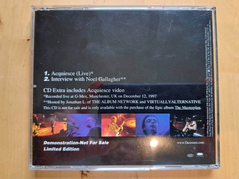 Oasis Acquiesce (Live) Rare Promo CD 1998 Limited Edition - Bild 2 von 3