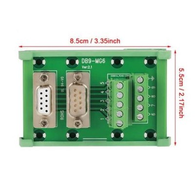 DB9-MG6 Interface Module Male/Female Breakout Board Connector Terminal Block