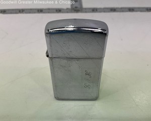 Vintage 1987 Zippo Monogram Etched Chrome Lighter
