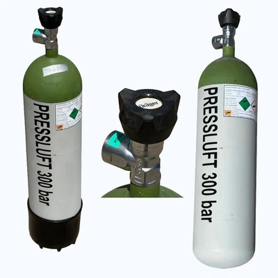 6l Arbeitsflasche 300 bar Pressluftflasche Pressluft Druckluft mit TÜV 02/2036 - Bild 1 von 4