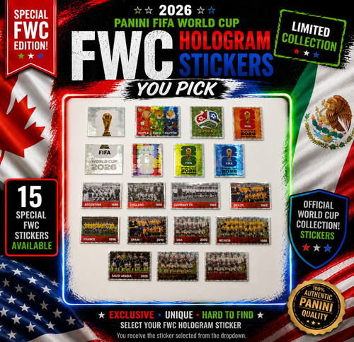 2026 100% Authentic Panini FIFA World Cup #FWC Hologram Stickers — You Pick