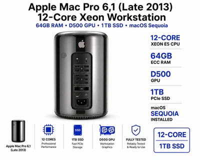 Apple Mac Pro Intel Xeon 12-Core 64 GB RAM Apple Desktops & All-In