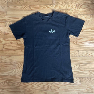 Stüssy Herren T-Shirt Schwarz Gr. S Kurzarm Rundhals Logo Dice Grafikdruck
