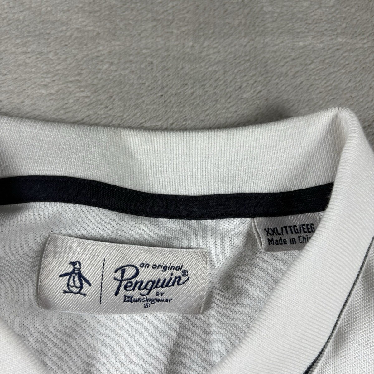 Penguin Munsingwear Polo Shirt Men's 2XL White Big Logo Golf NWT