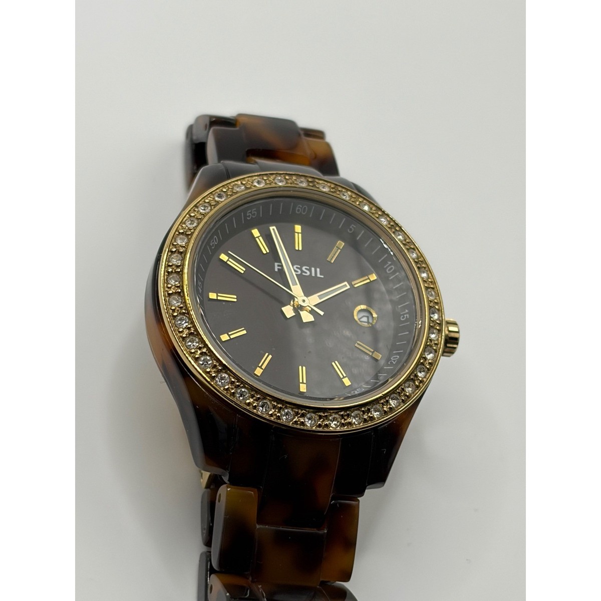 Fossil ES-2922 Women Tortoise Shell Brown Dial Watch Gold‎ Tone Stainless Steel Fossil Womens Watch ES2795 Stella Quartz Gold | Mercari main image 2