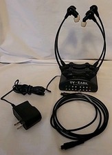 TV Ears 2 Digital Wireless Headsets  System Base Station  Power Cord Untested