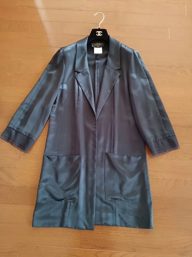 Vintage Chanel Gown Jacket Tailored Jacket Outer Women Size 38 Navy Rare image 2