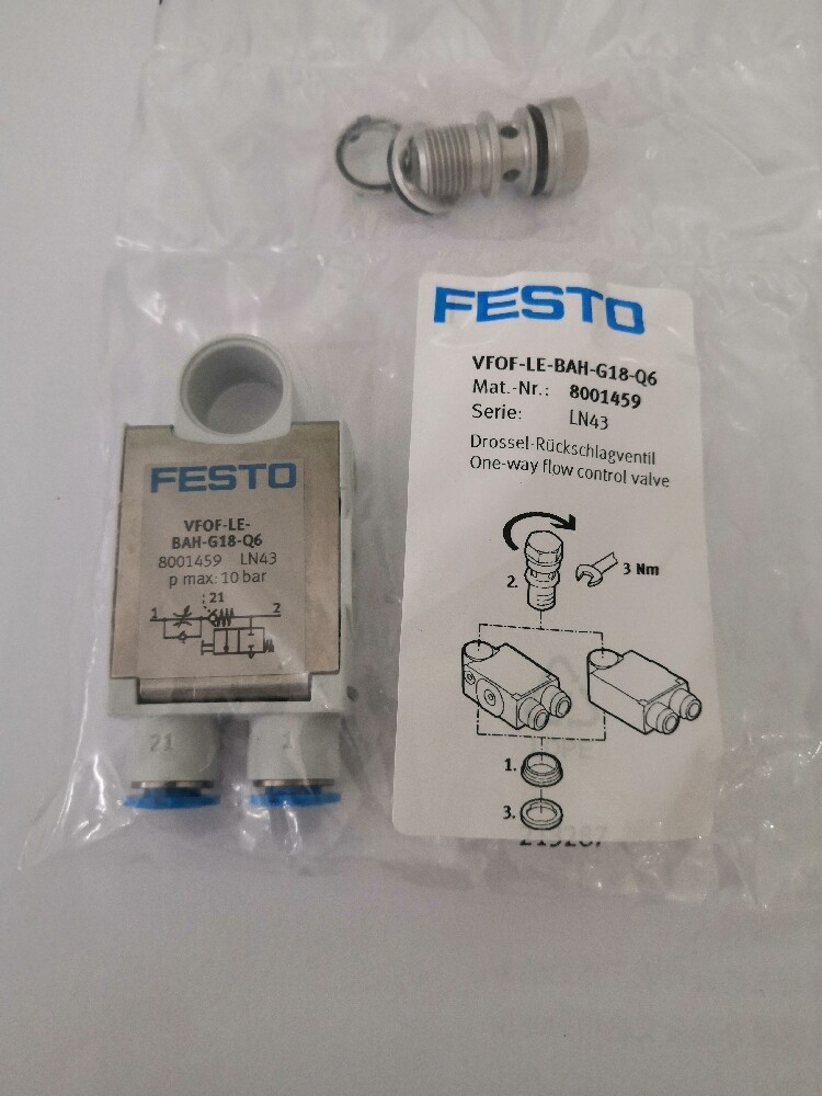 1PC NEW FESTO one-way throttle valve VFOF-LE-BAH-G18-Q6（8001459）
