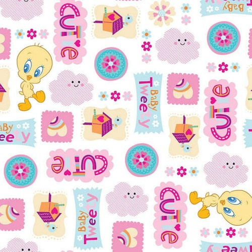 BTHY LOONEY TUNES Tweety Lindo Pájaro Natural Amante Tela de Algodón por 1/2 yarda - Imagen 3 de 4