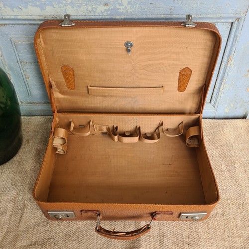 B5055 Alter Reisekoffer um 1950 | sehr dekorativ | Vintage | Koffer Leder - Bild 10 von 11