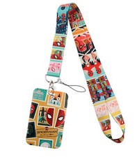 Spiderman Superhero Comic Design Lanyard w/ ID Holder Keychain