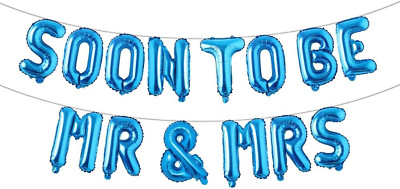 SOON to BE MR & MRS Balloons Banner Multicolor Wedding Party Decorations Sign (S