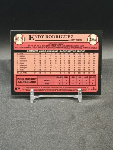 2024 Topps Series 1 ENDY RODRIGUEZ RC 1989 Silver Crackle Foil #89B-79 - Pirates - Picture 2 of 2