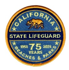 California State Parks Lifeguard - 75th Anniv Patch 2025 #2 - Hook and Loop