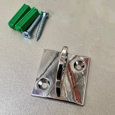 Pad Eye Plate Hooks Ceiling Hook Wall Mount Loop for Hanging Ropes Silver Tone