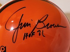 JIM BROWN signed full size BROWNS Authentic Proline helmet JSA COA Full LOA