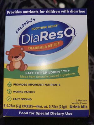 DiaResQ Children s Soothing Diarrhea Relief | Vanilla | 3 Packets | EXP 11/23