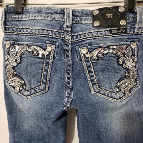 Miss Me Skinny Jeans Blue Denim Stretch Medium Wash Girls/Youth 14 - Picture 11 of 23