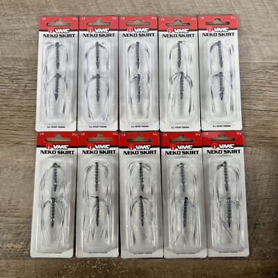 (10) VMC Neko Skirt 1/8oz 3.5g Shad Color Neko Rig Weight White