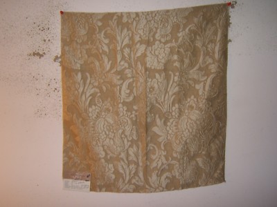 Highland Court ''Embroidered Splendor'' silk floral fabric remnant, color chai