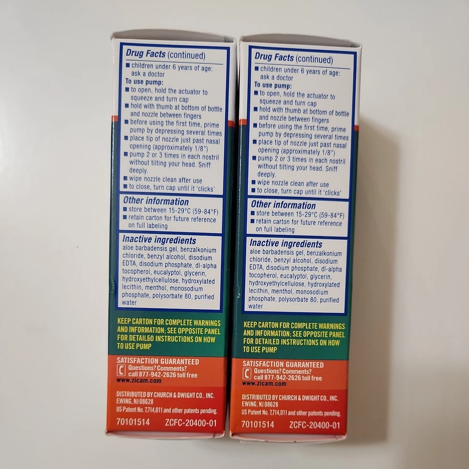 Zicam Alivio Sinusal Intenso 12 HR Sin Goteo Spray Nasal Mentol 50 x2 Exp 08/2026+ Foto 4 de 4