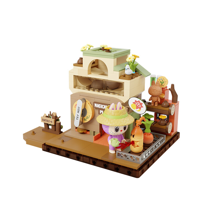 Labubu Magical Plants P10005 Forest Secret Base Pop Blocks