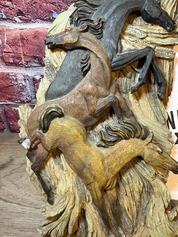 HORSE TRIO PICTURE PHOTO FRAME 3D RESIN 4 X 6 INSERT COUNTRY WESTERN DECOR - Image 3 of 4