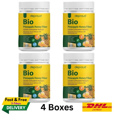 4x Deproud Bio Fiber Pineapple Honey Powder Drink Dietary Supplement Skin 250g