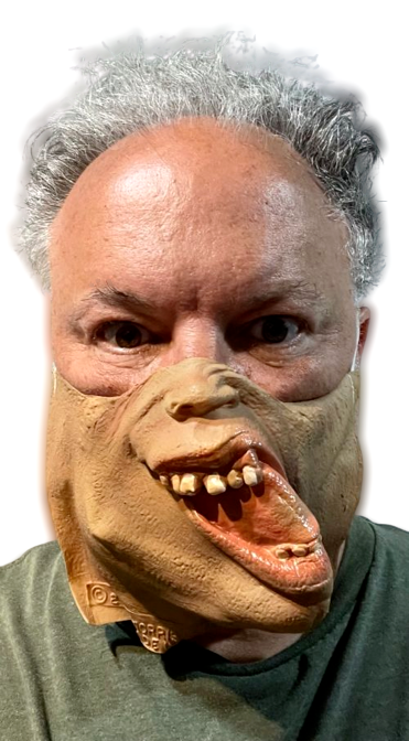 TWISTED JAW HALF MASK Rubber Adult Halloween Droopy Mouth Face