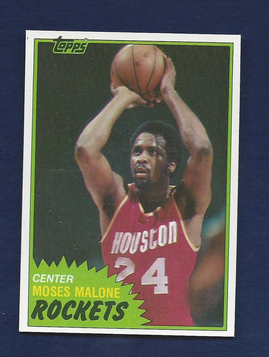 CENTERED RAZOR SHARP 1981-82 TOPPS #14 MOSES MALONE FROM VENDING
