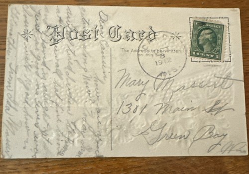 Carte Postale Ancienne Dos Divisé 1912 - Rare Avec Timbre George Washington 1 Cent Vert