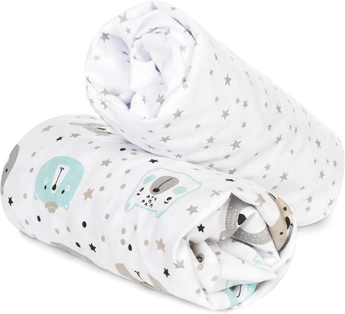 Set of 2 Flannel Fitted Sheets for Next to Me Cot 83 X 50 Cm - 100% Warm, Soft C - Picture 11 of 12