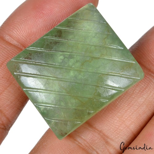 108.90 Cts Natural Untreated Green Fluorite Baguette Cut Hand Carving Loose Gem - Picture 5 of 6