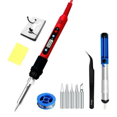 KOKOLOGGO Lötkolben Set Lötset 80W Temperatur 180°-500° regelbar einstellbar digital LCD