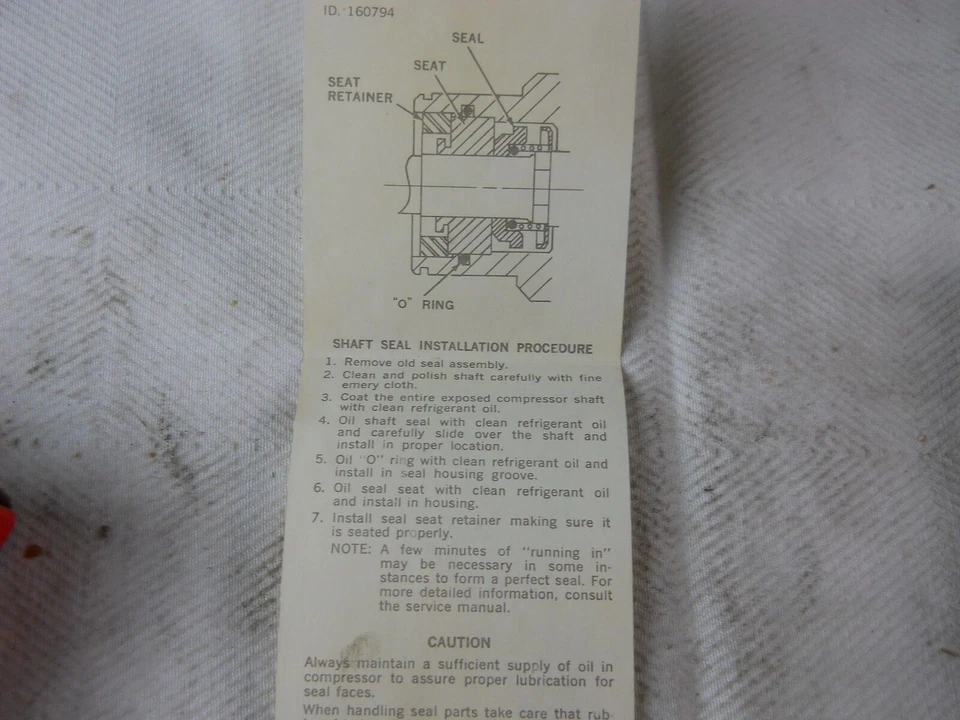 SELLO EJE COMPRESOR AIRE ACONDICIONADO DODGE OMNI PLYMOUTH HORIZONZO MOPAR 5210283 NOS 1978-1979 Foto 2 de 3