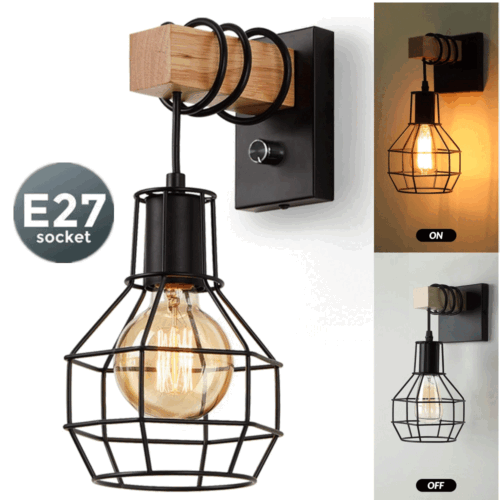 Modern Vintage Retro Industrial Rustic Sconce Wall Light Lamp Fitting Fixture UK - Picture 8 of 8