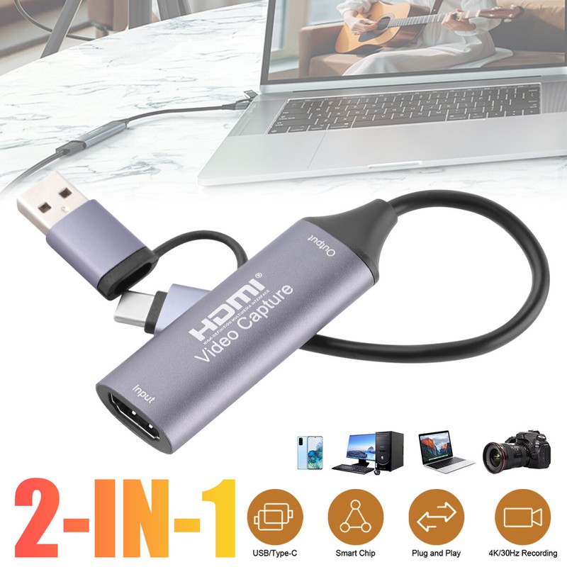 Video Capture Card 4K 1080P 60fps Record HDMI to USB Audio Video Capture Card