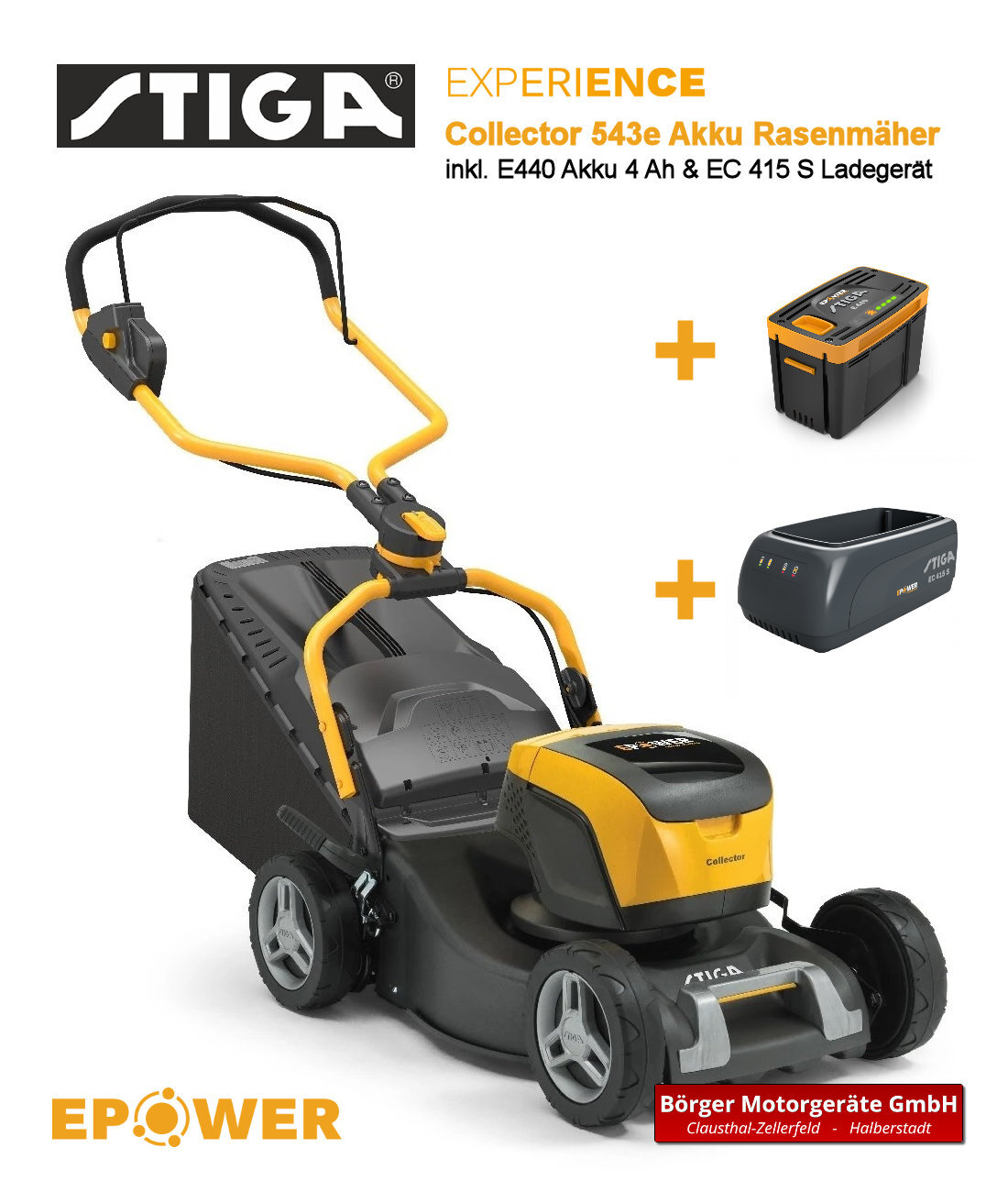 Stiga Collector 543e Rasenmäher inkl. Akku und Ladegerät