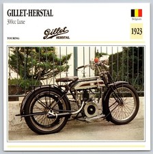 GILLET-HERSTAL 300cc Luxe 1923 Belgium Edito Service Atlas Motorcycle Card