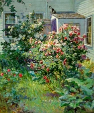 Garden oil painting Wall Decor Art Giclee Printed on canvas P1923