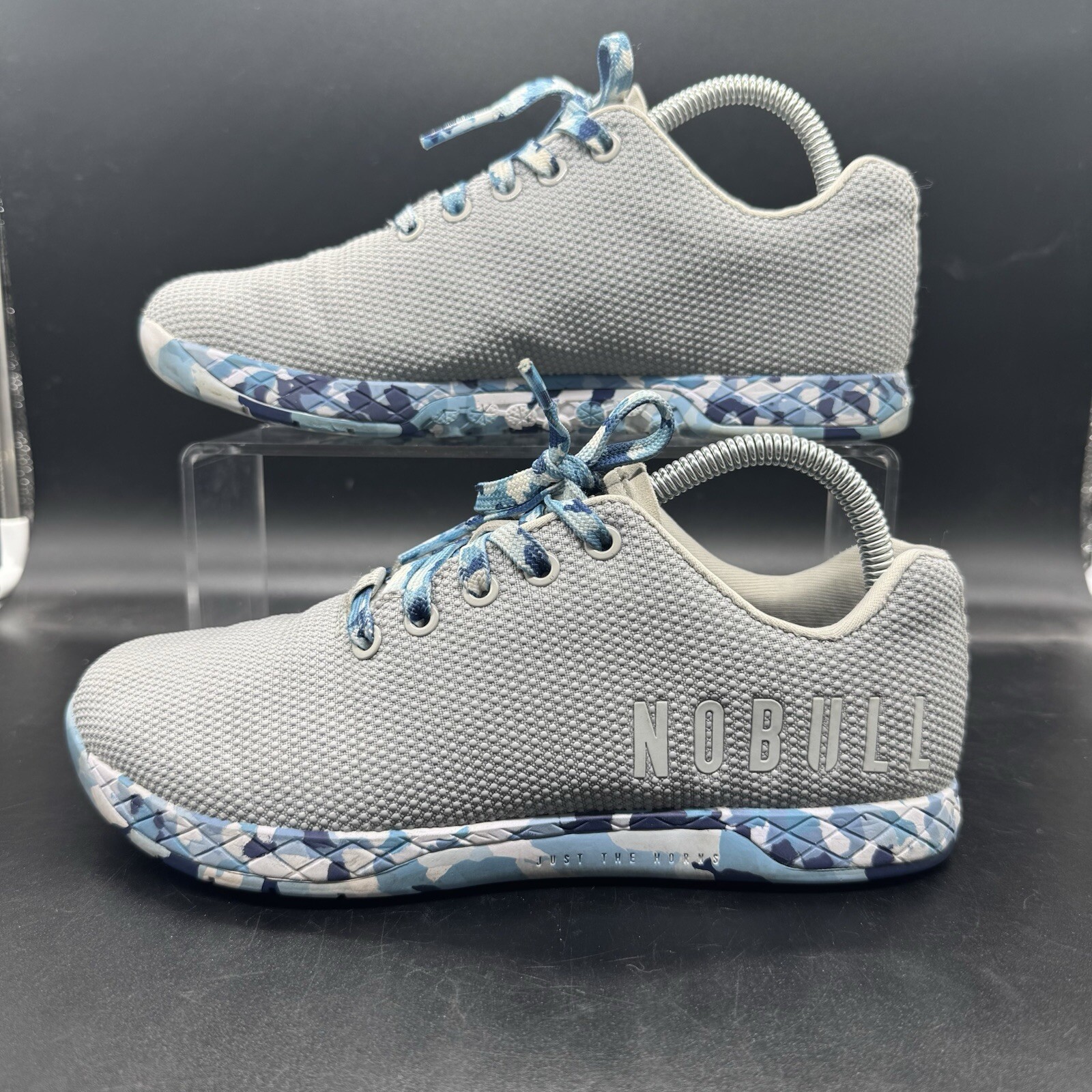 SAOLA Scarpe da ginnastica Nobull blu mimetiche outwork uomo taglia 7 donna 8 5 super tessuto usate in ottime condizioni