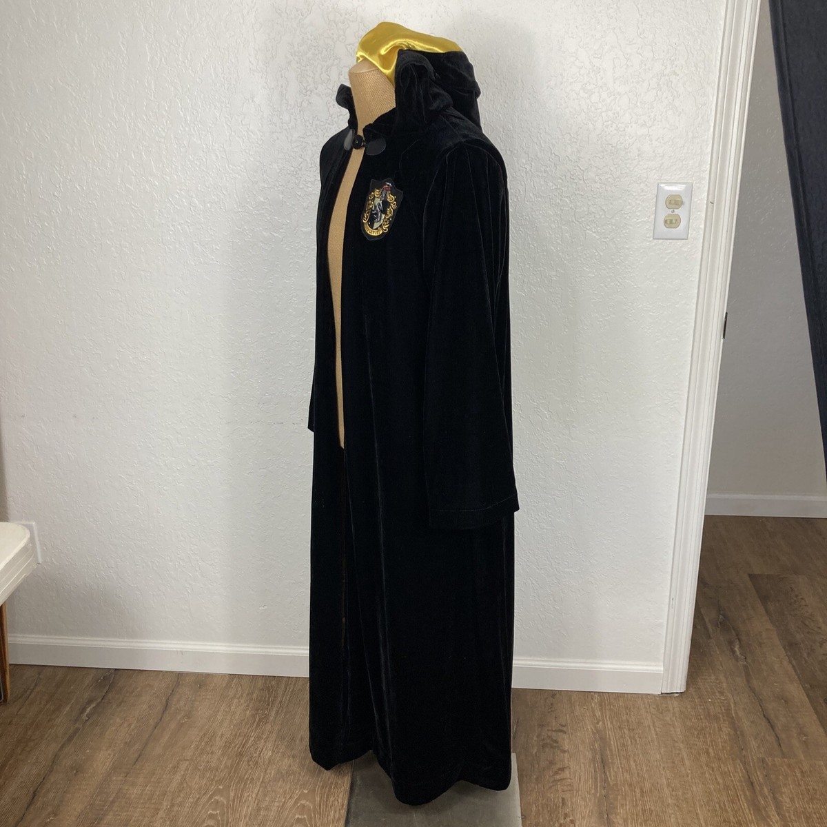 Harry Potter Fleece ochtendjas voor dames met capuchon zakken stropdas taille, gezellige badjas - cadeaus voor haar, Rood/Zwart, XL