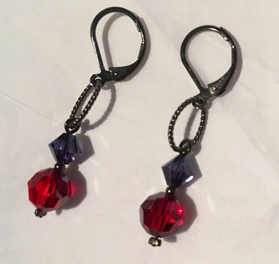 Dabby Reid Melinda Red Swarovski Crystal Drop Earring Foto 2 de 3