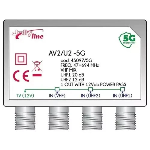 Amplificatore Da Palo di Segnale Alimentatore Antenna Tv Digitale Terrestre UHF - Immagine 2 di 3