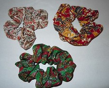 Three Patterned Hair Scrunchies