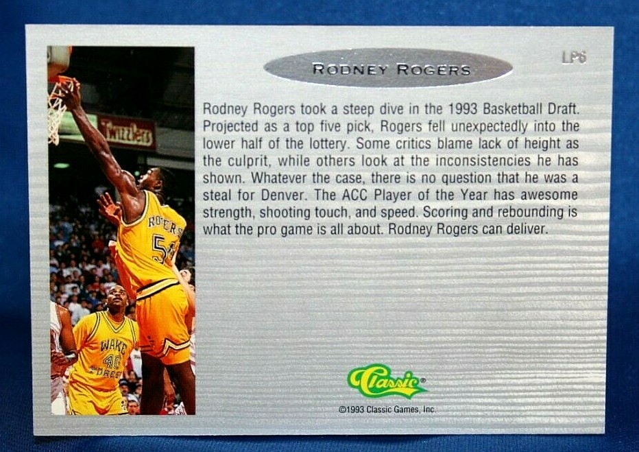 1993 Classic Draft Pick Rodney Rodgers Wake Forest Limited